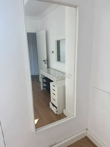 Full-length Wall Mirror with White Frame