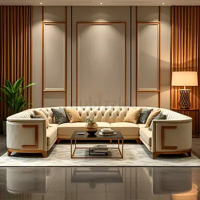 Modern U-Shaped Chesterfield Sofa Set