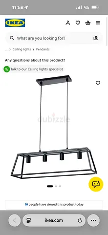 Modern rectangular black metal pendant ceiling light - 4-bulb