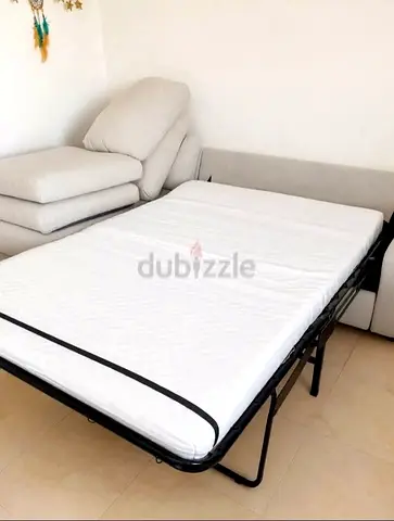 Convertible Ikea vimle sofa bed with mattress - beige , good condition