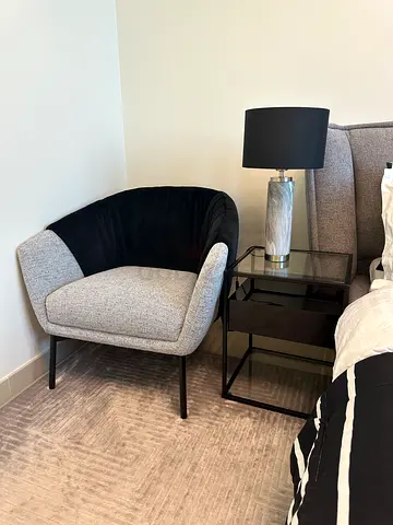 Modern Accent Armchair in Grey and Black — Good Condition