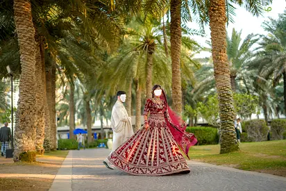 Bridal Lehenga - Traditional Maroon Wedding Dress