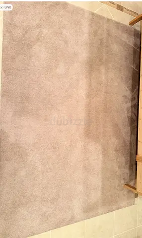 Large Light Pink Solid Color Area Rug