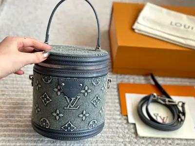 Louis Vuitton Monogram Denim Vanity PM Bag - Grey (with strap)
