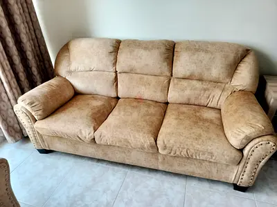 Beige 6-Seater Sofa - Comfortable Used Condition