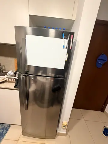 Stainless Steel Double-Door Refrigerator - Good Condition