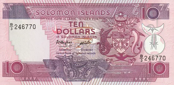 SOLOMON ISLAND 10 DOLLARS BANKNOTE 1986