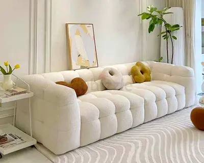 Modern Cream Tufted Bubble Sofa