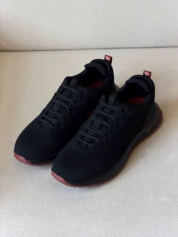 Loro piana Black lightweight knit sneakers —