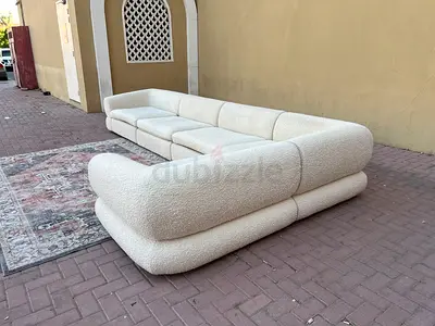 Cratebarrel L Shape Sofa Beige Excellent condition