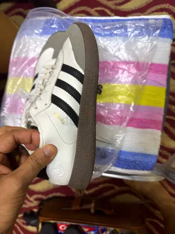 Adidas Samba white/black sneakers - lightly used, size unknown