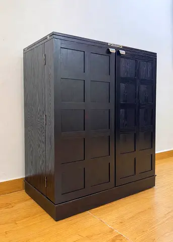 Crate And Barrel Wooden Bar Cabinet