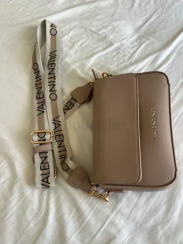 Valentino beige crossbody bag with logo strap - like new