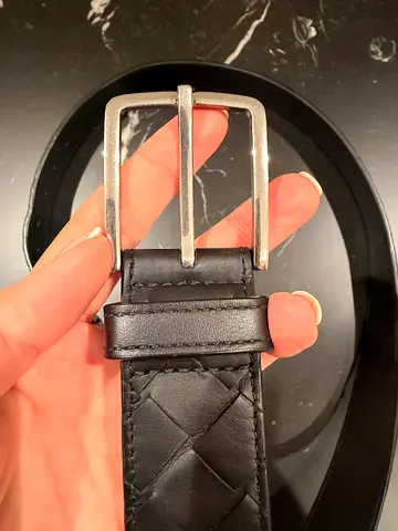 Bottega Veneta Intrecciato Belt – Black – Size 90 cm