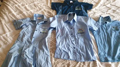 4 childrens school uniform shirts light blue and navy smart vision school uniforms for grade 12