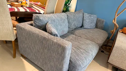 Comfortable Grey Two Seater Sofa