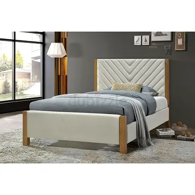 twin-sized bed. Made from solid wood + Spring Single Mattress