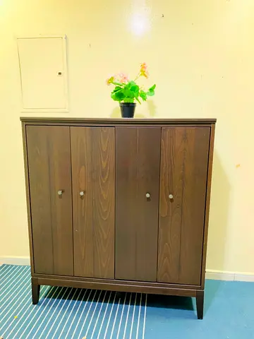 Compact Wooden Storage Cabinet / Cupboard - Dark Brown
