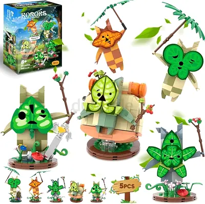 CinamixBrax Koroks Building Set, 5 Characters Building Block Sets for BOTW Fans, Cute Game Merch