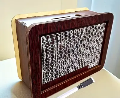Wooden Numbers Grid Piggy Bank / Savings Box with Marker 10k AED