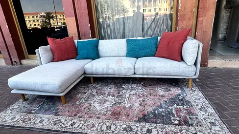 Cratebarrel L Shape Sofa Beige