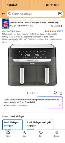 Tefal Easy Fry 8.3L Dual Zone Air Fryer - Good Condition