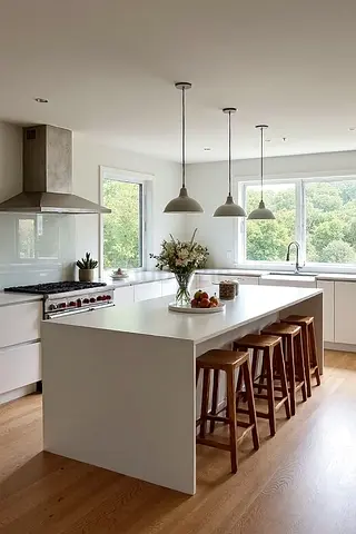 Modern White Kitchen Island