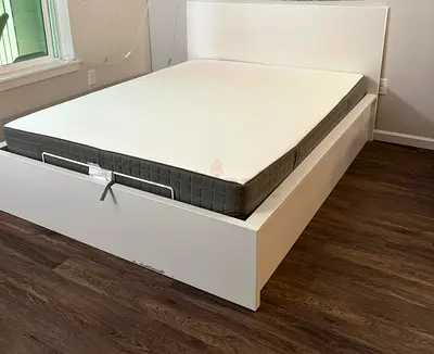 Ikea Malm bed with mattress queen size