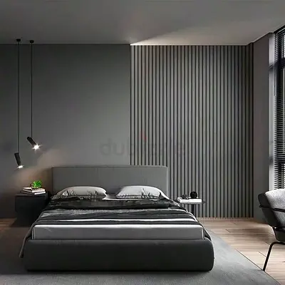 Modern Grey Upholstered Bed Frame with Low Headboard - King/Queen (see details)
