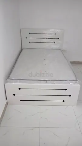 Single bed frame with mattress and storage - white, good condition