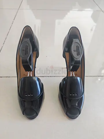 Christian Louboutin DOrsay Patent Leather Peep Toe Shoes 37.5