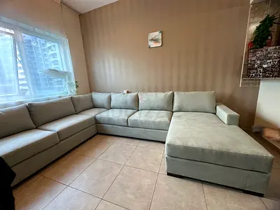 Pastel green U-shaped Sectional Sofa — Comfortable 6-seater