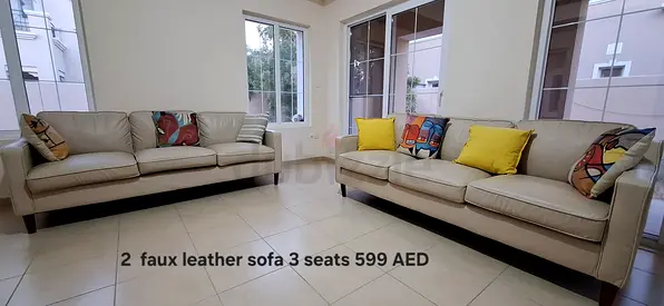 2 Faux Leather Sofa - 3 seats each