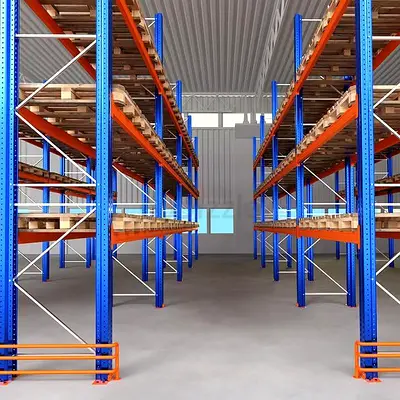 Industrial pallet racking system - heavy duty warehouse shelves (multiple bays)