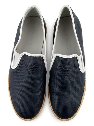 Emporio Armani navy slip-on espadrilles, mens size (used)