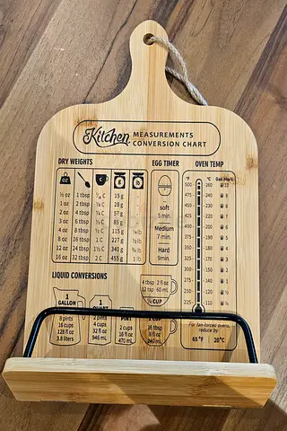 Wooden Recipe Book or Tablet Holder Conversion Chart