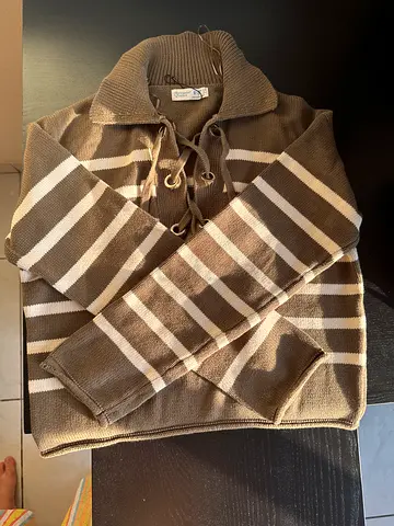 Primark Striped Lace-up Knit Sweater