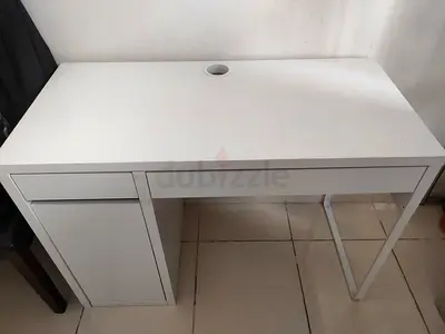 White study/office desk with storage cabinet - good condition