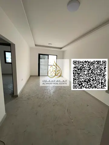 One bedroom and living room, first occupancy in Al Jurf, 3 master bedrooms, 2 bathrooms and balcony, super deluxe finishing, one month free, 33,000 AE
