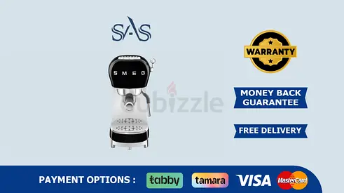 Smeg | Retro Style Aesthetic Espresso Coffee Machine | ECF02BLUK | New | Free Delivery | Warranty