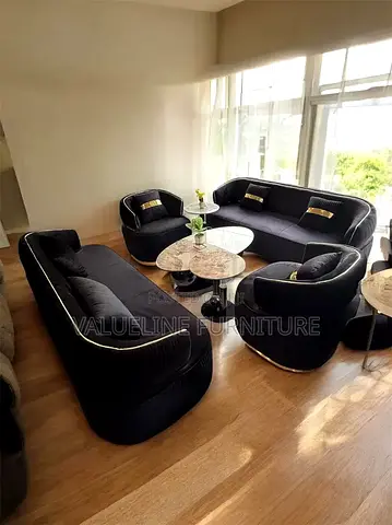 Black used like new sofa set for sale 3+3+1+1