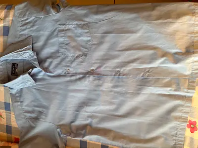 Light Blue Button Down Short Sleeve Shirt Uniform