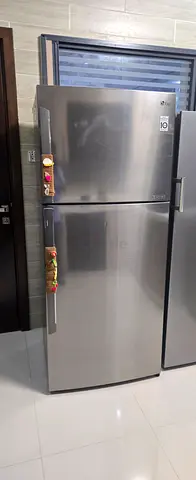 Stainless Steel Double Door Refrigerator - Good Condition
