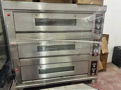 Triple-deck Commercial Pizza Oven - Stainless Steel, Electric Controls