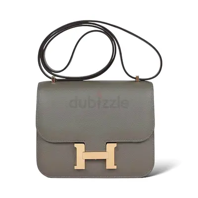 Hermès Constance 18 bag in Gris Meyer Epsom leather with gold-plated hardware.