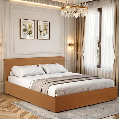 Smmoth finish simple style mdf wood king bed