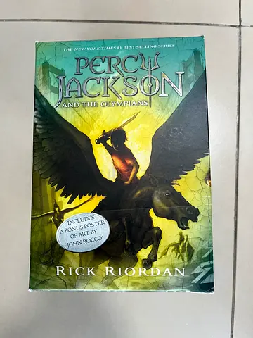 Percy Jackson and the Olympians Book Set by Rick Riordan (including poster of art)