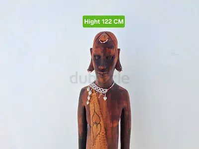 Hand-carved Wooden Tribal Statue - 122 cm