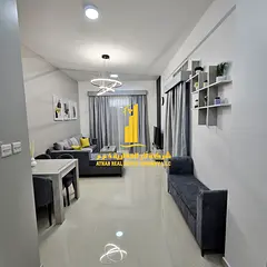 Luxury apartment, first occupancy, one bedroom and living room with an open balcony. Ajman, Al Jurf