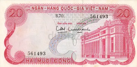 SOUTH VIETNAM 20 DONG BANKNOTE 1969